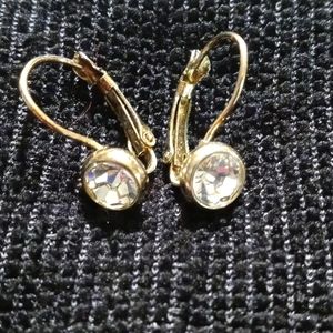 Beautiful Dangle Drop Diamond Stud Hoop Earrings